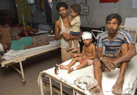 People injured in the collapse recuperating at Lal Bahadur Shastri Hospital. 