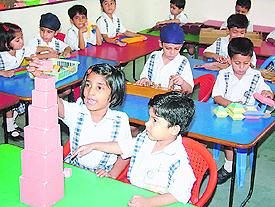 Students of Eklavya School in a play class.