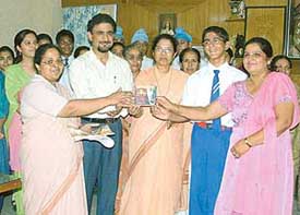 Sr Maria Leena Bs, Principal, Sacred Heart Convent Senior Secondary School, releases the CD, Brain-O-Meter