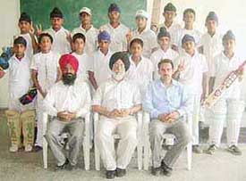 U-14 cricket team of Mahatma Gandhi Memorial National Senior Secondary School, Ahmedgarh.
