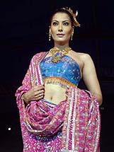 A model showcases a Rohit Verma creation during a fashion show as part of the Shaadi Festival, 2005, in Ahmedabad on Thursday night. 