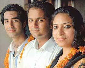 Guriqbal Singh, Abhishek Puri and Avneet Kaur the newly elected members of the PU Student Council