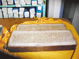 Rare manuscripts at the Library of Tibetan Works and Archives in McLeodganj