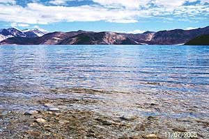 The clear expanse of the Pangong Tso