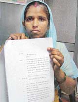 Sahil Sati, whose husband Mannan Prasad has been missing allegedly after being picked up by the Basti Jodhewal police
