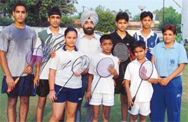 Shuttlers who won laurels for the city in the Punjab Sub Junior Badminton Championship held from September 1 to 4 in Jalandhar, with their coach, Mr Gianinder Singh