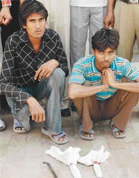 The two men from Abohar arrested by the city police on a charge of theft at the CIA office in Ludhiana on Tuesday