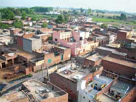 An aerial view of the village.