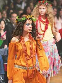 Models display outfits by a Australian label, Husk, during the Spring Fashion Week in Melbourne on Thursday. 