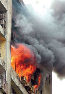 A fire broke out on the 9th floor of a multi-storeyed commercial building located on Kasturba Gandhi Marg in Connaught Place on Saturday.