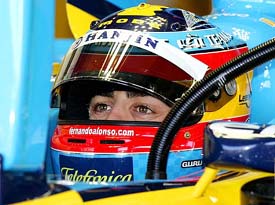 Renaults Formula One driver Fernando Alonso of Spain sits in his car during the third free practice session for the Belgian Grand Prix at the Spa-Francorchamps circuit on Saturday. 