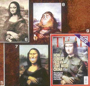 There have been many spoofs on Mona Lisas smile