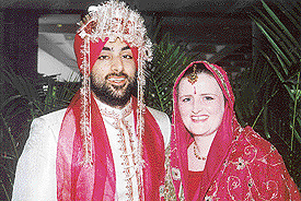 Sarah Magon with her husband Gagan Bir Singh Dhillon. 