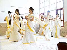 The week-long Onam celebrations got off to a flying start with a traditional Kerala dance at Chandigarh on Sunday.