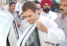 Mr Rahul Gandhi, Member of Parliament, leaving for Delhi after participating in the meeting of the Parliamentary Standing Committee on Chandigarh at Chandigarh on Tuesday