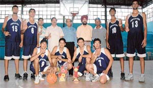 Players of Baba Lodhiana Academy who won the basketball title in the 51st Punjab State Inter-School Games held at Kapurthala