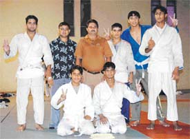 Judokas of Arya Senior Secondary School who won seven medals in the Ludhiana District Schools Judo Championship