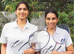 Shruti and Kamalpreet Kaur of Amritsar, who won the title in the Punjab Junior Badminton Championship, which concluded in Ludhiana on Wednesday
