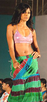 A model poses at the launch of Pantaloons New Look in Kolkata 