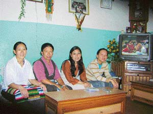 Tibetan women are fond of watching family dramas