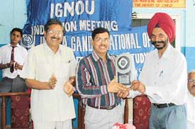 An induction meeting of IGNOU being held at Everest Public Senior Secondary School in Ludhiana on Sunday