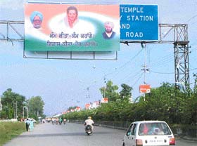 A huge hoarding on the Amritsar-Attari road