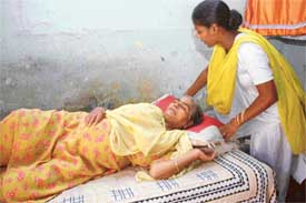 Kailash Rani down with diarrhoea at her house in Jawahar Nagar, Ludhiana, on Monday