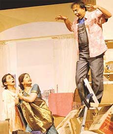 A scene from Mujhe Rang De being staged at Tagore Theatre in Chandigarh