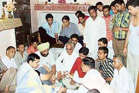 The Deputy Commissioner, Mr Anurag Verma, listens to the grievances of people regarding quacks in Prem Nagar
