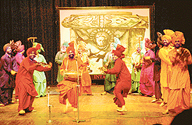 Artistes perform at Sanjhi Sham, an evening of folk music and dances of Punjab and Haryana, at the Tagore Theatre, Chandigarh, on Thursday.