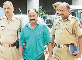 The third accused in the Thursdays gangrape case, Shamsher Singh, in police custody at the Sector 17 police station on Friday.