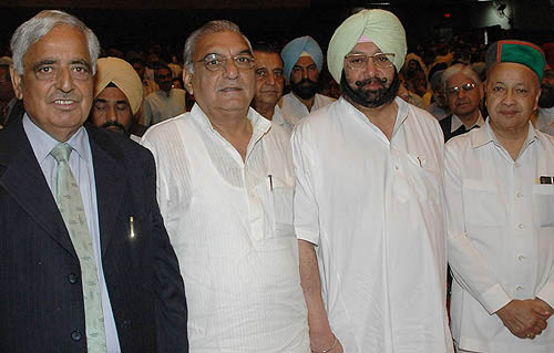Chief Ministers (from left) Mufti Mohammed Sayeed (J and K), Bhupinder Singh Hooda (Haryana), Amarinder Singh (Punjab) and Virbhadra Singh (HP) come together at the function