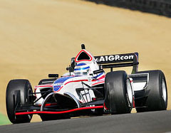 Robbie Kerr of the UK during the morning practice session of A1 Grand Prix at Brands Hatch on Saturday