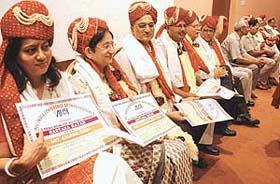 Some of the Haryana Ratan and Punjab Ratan awardees at an all-India conference of intellectuals at Panjab University in Chandigarh