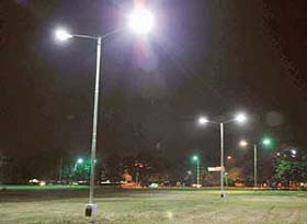 A new-look Nehru Park in Sector 22, Chandigarh, after the installation of floodlights by the Municipal Corporation