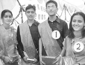 Winners of various titles at a freshers party at the Sri Sukhmani Institute of Engineering and Technology, Dera Bassi