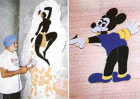 Concrete plan : Jugraj Singh Dhanaula, a mason, dreams of creating a Disneyland on walls with waste material