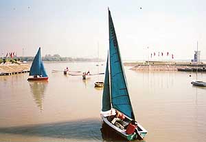 NCC Naval Wing cadets undertake water activities at Sukhna Lake in Chandigarh.