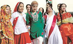 Girls perform during a cultural programme at Budha Dal Public School in Patiala
