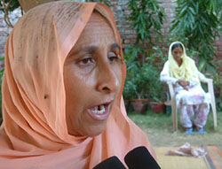 Ms Dalbir Kaur, sister of Sarabjit Singh, at Bhikhiwind in Amritsar on Tuesday.