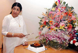 The Bharat Ratna, melody queen Lata Mangeshkar, celebrating her 77th birthday