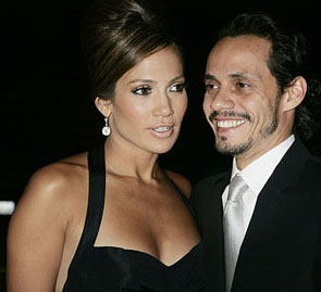 Actress Jennifer Lopez and singer Marc Anthony arrive at the Macys Passport 05 fashion show in Santa Monica, California, on Thursday night. 