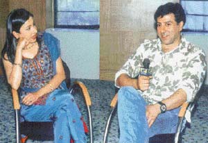 Sunny Deol during an interview on ETC Punjabi