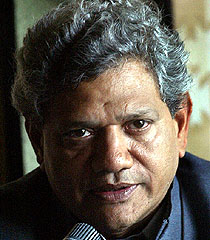 CPM Politburo member Sitaram Yechuri attends a news conference, before leaving for home, in Kathmandu on Friday