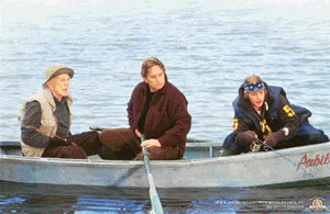 Michael Douglas (centre) with father Kirk (left) and son Cameron in It Runs in the Family