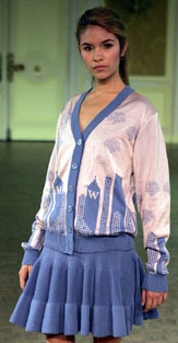 A model presents this creation as part of French designer Melodie Wolfs 2006 Spring/Summer ready-to-wear collection in Paris on Monday.