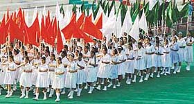 The inaugural function of the 36th Kendriya Vidyalaya Sangathan National Sports Meet on Monday at the hockey stadium, Sector 42, Chandigarh