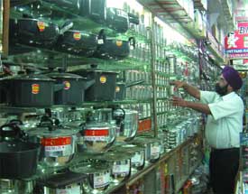 Modern utensils have edged out traditional ones at most shops in the Bhandyawala Bazaar in the city