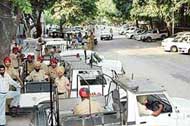 Hotel Mountview presents the look of a cantonment on the eve of the Congress conclave on Thursday