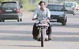 Driving without helmet is rampant.